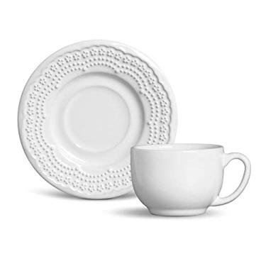 Imagem de Conjunto C/ 6 Xícaras De Chá C/ 6 Pires Madeleine Branco 161 ml