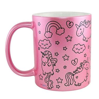 Imagem de Caneca Personalizada Rosa Metálica Unicórnios