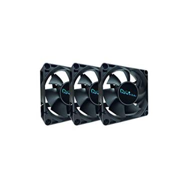 Imagem de Ventilador de capa preta Apevia 70 mm x 70 mm x 25 mm com 4 pinos Molex + adaptador de placa mãe de 3 pinos CF7025S-3 (3 unidades)