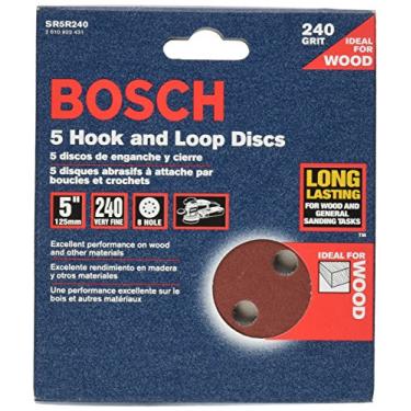 Imagem de Bosch Discos de lixamento SR5R240 5 peças 240 Grit 5 polegadas 8 furos Hook-And Loop