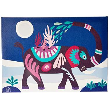 Imagem de Arte Maníacos Quadro Decorativo em Tela Canvas Elefante Plim Azul - 46x32,5cm