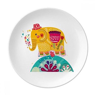 Imagem de Red Hat Nation Elefante Rosa Colorido Prato Decorativo de Porcelana Salver Prato de Jantar