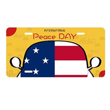 Imagem de DIYthinker Mapa dos Estados Unidos dos EUA com estrelas em forma de bandeira em forma de placa de carro decoração Dia da Paz