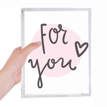 Imagem de Caderno com citação rosa para escrita à mão, diário de folhas soltas recarregável, artigos de papelaria