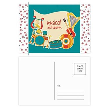 Imagem de Fone de ouvido com estampa de instrumentos musicais, Natal, Natal, celebração, cartão postal Blessing Mailing Card