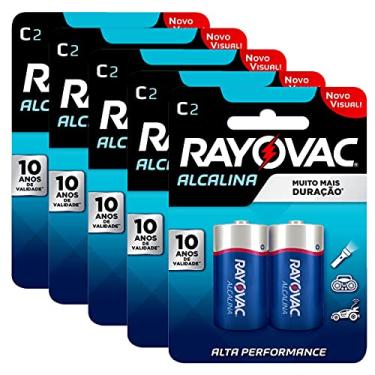 Imagem de 10 Pilhas Bateria 9v Alcalina Rayovac 5 Cartelas C/ 2 Unidades