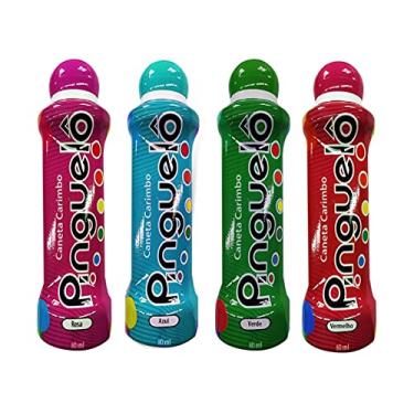 Imagem de Kit 4 Caneta Carimbo Pinguelô De 80ml Marcador De Bingo