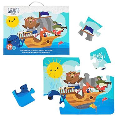 Imagem de Quebra Cabeça Infantil Gigante Educativo Piratas 12 Peças Babebi