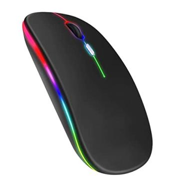 Imagem de Mouse Sem Fio Recarregável Wireless 2.4 Ghz Led Rgb Ergonômico Computador Notebook Compativel Com Mac Windows - TYDA