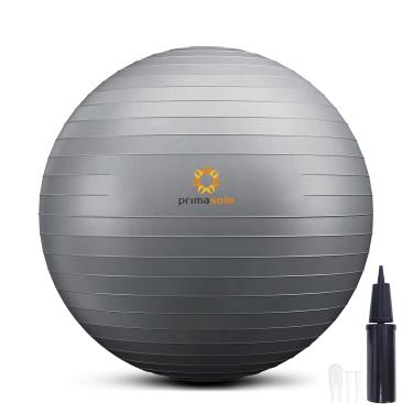 Imagem de PRIMASOLE Bola de exercício para equilíbrio estabilidade fitness treino yoga pilates em casa escritório e academia 55 cm cinza prata