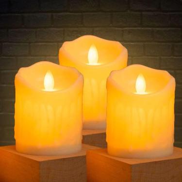 Imagem de Vela Led Eletrônica Chamejante 9 cm KIT 3 peças CBRN20294