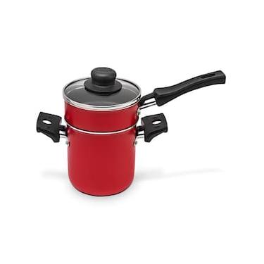 Imagem de Mini Cuscuzeira Multiflon em Alumínio com Cabo TPA Versátil - Vermelha