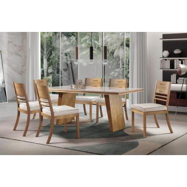 Imagem de Sala De Jantar Completa 6 Cadeiras 2,0X1,0M - Marcela - Requinte Salas