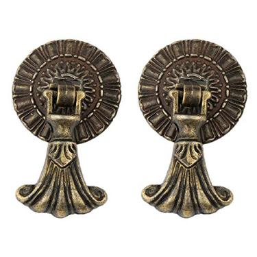 Imagem de 6 peças puxadores de gaveta antigos de liga de zinco puxadores de gaveta de armário de cozinha puxadores de porta de armário puxadores acessórios de móveis decoração de ferragens (2 peças)