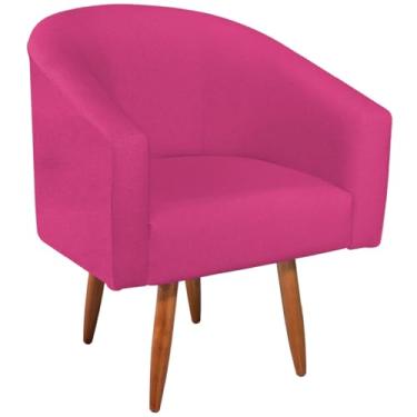 Imagem de Poltrona Cadeira Decorativa Luiza Pés Palito Suede Sala Estar Salão de Beleza Recepção Escritório e Penteadeira Doce Sonho Móveis (Pink)