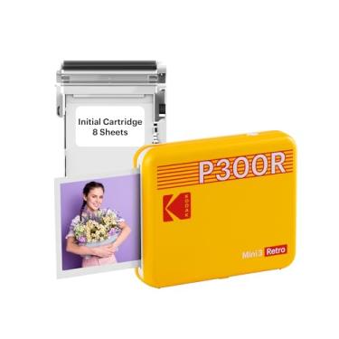Imagem de Kodak Mini 3 — Impressora de fotos portátil retrô de 7,6 x 7,6 cm, compatível com dispositivos iOS, Android e Bluetooth, foto real, tecnologia 4Pass e processo de laminação, impressão