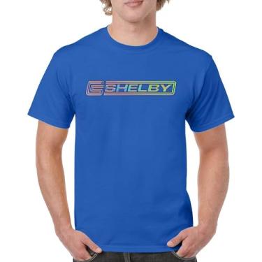 Imagem de Camiseta masculina Shelby Holo logotipo American Mustang Muscle Car GT GT350 GT500 Cobra Performance Powered by Ford, Azul, P