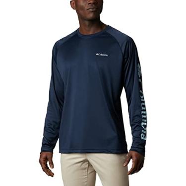 Imagem de Columbia Camisa masculina de manga comprida Fork Stream, azul marinho, grande
