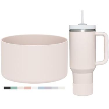 Imagem de Affute Bota protetora de silicone para Stanley Quencher H2.0 40 30 567.0 g & IceFlow Flip 30 567.0 g, livre de BPA, anti-ruído, anti-arranhões, capa protetora Stanley Cup (quartzo rosa)