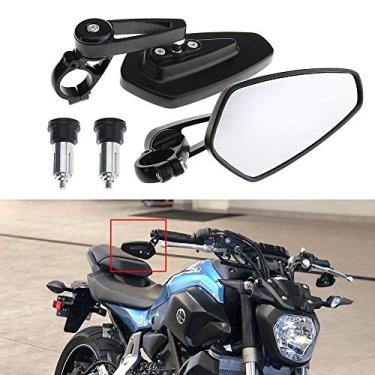 Imagem de Espelhos retrovisores laterais ovais da extremidade do guidão da motocicleta para Kawasaki Z125 pro Z650 Z750 Z800 Z900 Z1000 ER6N ER6F PARA Suzuki GSF1250 GSF600 PARA Yamaha MT-03 MT-07 FZ-07 MT-09