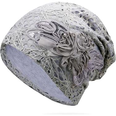 Imagem de Boné de proteção EMF Shielding, chapéu de fibra prata de renda boné feminino respirável antiradiação, Cinza, Tamanho Único