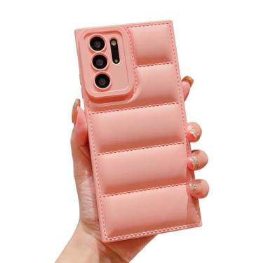 Imagem de Yueyoer Capa acolchoada para Samsung Galaxy Note 20 Ultra, capa protetora 3D, toque macio, moderno, confortável, de pelúcia, jaqueta para meninas e mulheres [alta proteção antiarranhões] (rosa)