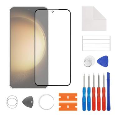 Imagem de SwarKing Substituição da tela de vidro da lente externa frontal para Samsung Galaxy S23 Plus com kit de ferramentas de reparo gratuito (sem toque LCD e digitalizador)-(6,6 polegadas)