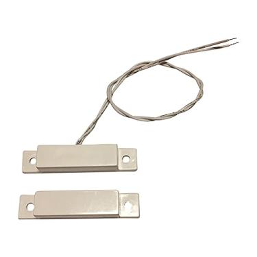 Imagem de 10 peças de contatos de porta brancos com fio montagem em superfície NC alarme de segurança sensores de janela de porta. Estes interruptores de posição de contato de porta (DCS) funcionam com todos os