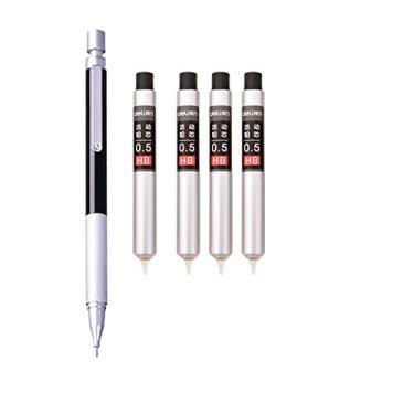 Imagem de Lápis mecânico automático de 0,5 mm de baixo centro de gravidade (preto) + 4 caixas de chumbo de 0,5 mm