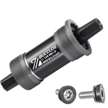 Imagem de BUCKLOS Suporte inferior de bicicleta afunilado quadrado, 68 x 110,5 113 116 118 120 122,5 124,5 126 BSA Suporte inferior inglês com parafusos de substituição para Mountain Bike/Road Bike/E-Bike/Fat