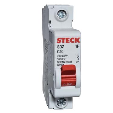 Imagem de Disjuntor Monopolar Din C SDZ 6KA - Steck 40A SDZD61C40