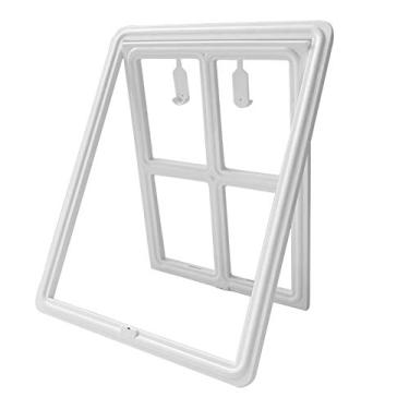 Imagem de Porta De Plástico Para Animais De Estimação MOUMOUTEN - Porta De Gato Para Porta De Tela, Porta De Gato Magnética, Portão De Janela De Tela, Aba De Plástico Para Animais De Estimação(L-branco)