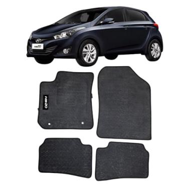 Imagem de Tapete Automotivo de PVC Pinado para o Hyundai HB20 com Bordado, Pesponto Lateral e Ilhós - 1 Jogo Dealer