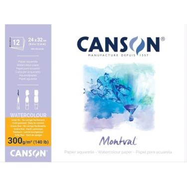 Imagem de CANSON Montval, Bloco Colado por 1 Lado de Papel para Aquarela 300g/m², Grão Fino, Tamanho A3 (29,7x42cm)