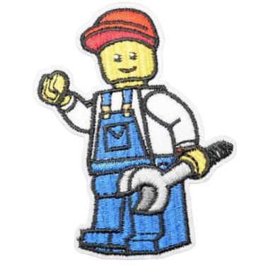 Imagem de Mecânico de brinquedo de desenho animado menino corrida a gás combustível carro clássico 7 cm aplique de ferro para roupas