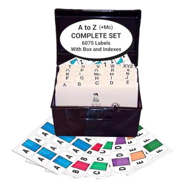 Imagem de Alphabet Labels for File Folders, A to Z plus Mc Complete Set with File Box and Indexes, Doctor Stuff, 225 Stickers of Each Letter, 6075 Labels, Control-O-Fax - CFPK Series Compatible Alpha Stickers