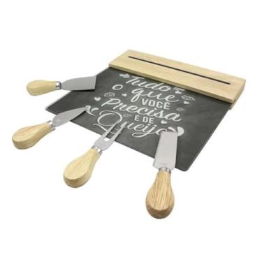 Imagem de Conjunto Petisqueira Queijo, Frios - Tábua Vidro - 5 peças