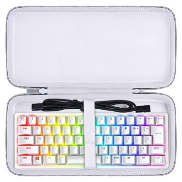 Imagem de co2CREA Capa de viagem rígida de substituição para Razer Huntsman Mini 60% / Snpurdiri 60% / MageGee 60% teclado gamer (capa branca mercúrio)