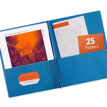 Imagem de AVERY Duas pastas de bolso com 3 fechos de garra, comporta 70 folhas, 25 pastas azuis (47976), pacote com 12