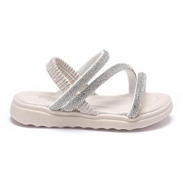 Imagem de Sandália Infantil Feminina Tamanco Tininha Chinelo com Elastico Calce Facil (Off White, BR, Criança de 4 a 8 anos, Numérico, 26)