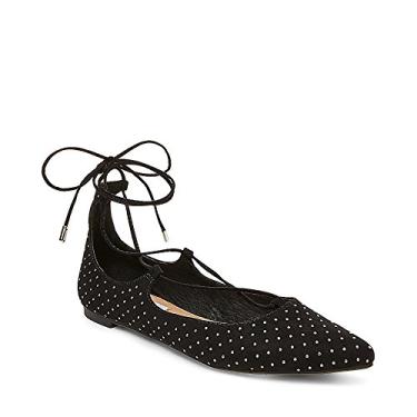 Imagem de Steve Madden Sapatilha feminina Lecrew-S bico fino Ghillie, Pino preto, 8