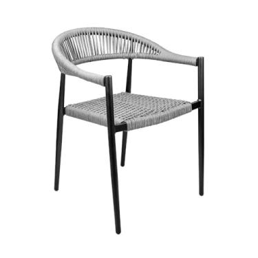 Imagem de Cadeira Área Externa de Alumínio Carmy com Corda Naútica Preto/Grafite G56 - Gran Belo