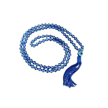 Imagem de Japamala 108 Contas Cristais de Vidro Azul Escuro Colar