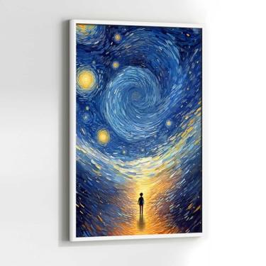 Imagem de Quadro Arte Estilo Moderno Abstrato com Moldura Decorativo 90x60 Sala de jantar Quarto Decoração Vertical Parede