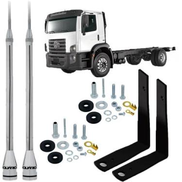 Imagem de Antena Móvel Px Inox 2,70 metros Alongador 60cm Suporte Dianteiro Volk