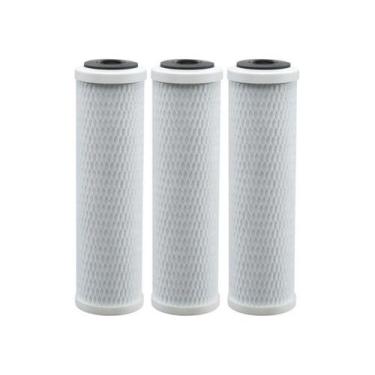 Imagem de Kit Com 3 Refil Carbon Block Carvão Ativado 9 3/4 10 Filtro - Br Fish 