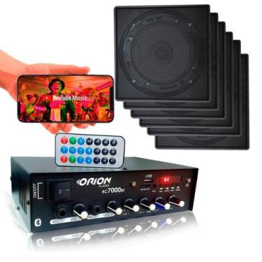 Imagem de Receiver Som Ambiente Bt Fm Sd+6 Falantes Teto Gesso Drywall - ORION