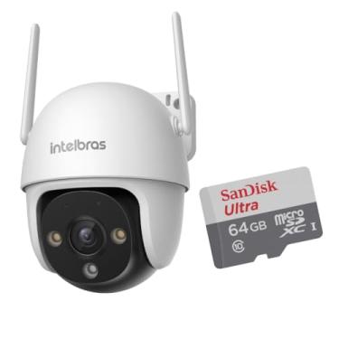 Imagem de Câmera de Segurança 360° Wifi IM7 S Full Color Full HD Bivolt Intelbras IP66 Externa e Interna + Cartão de Memória 64GB Ultra Classe 10