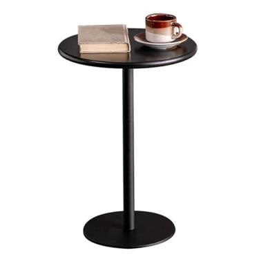 Imagem de Mesa de bar alta mesa de bistrô redonda mesa de bar de coquetel de metal preto mesa lateral alta mesa de jantar de café da manhã para sala de estar quarto, mesa de bar bistrô alta de 2 andares