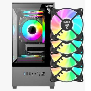 Imagem de Kit Gabinete Gamer Megalon Mid Tower Suporta Até 5 Fans e Water Cooler